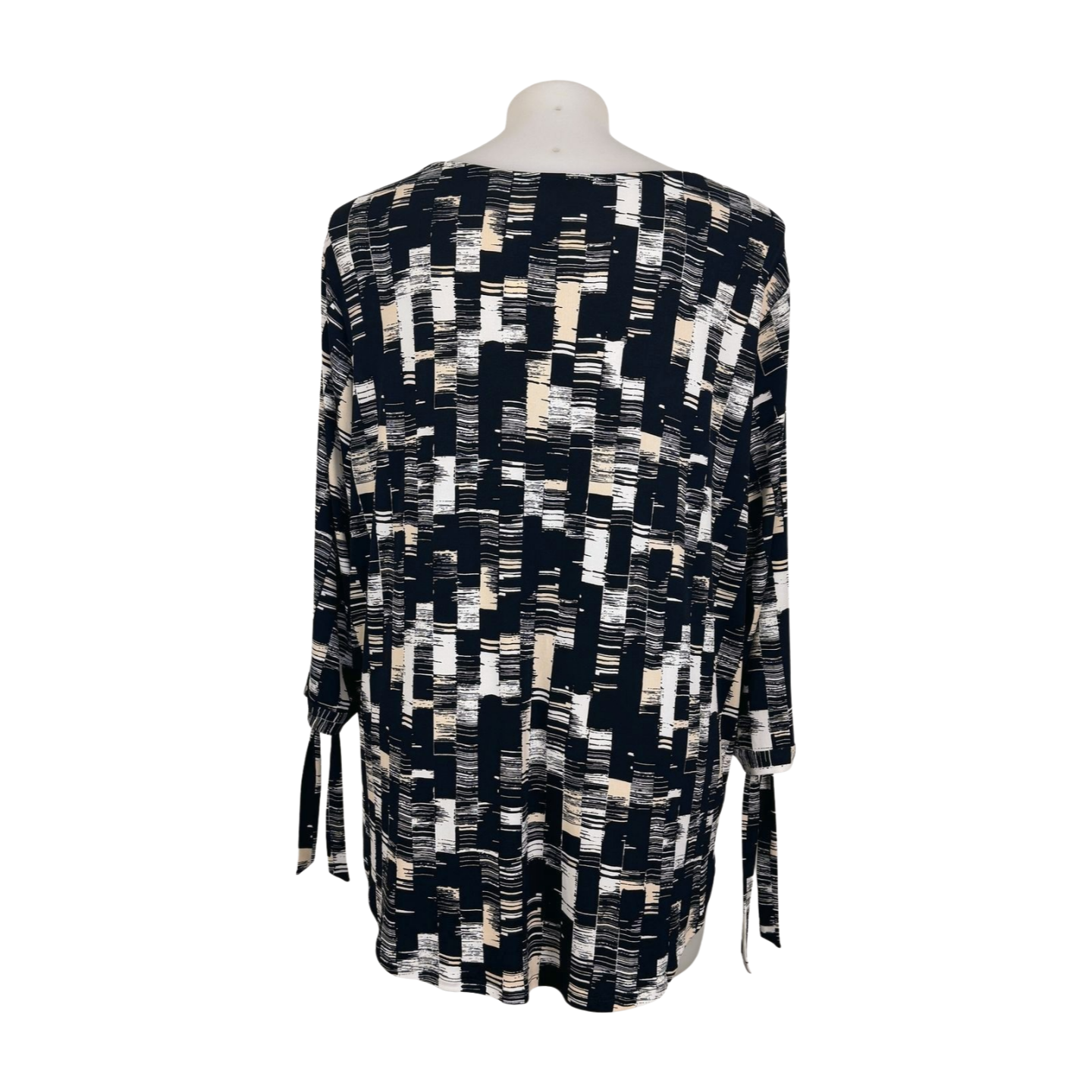 Basque Woman Grid Print Top with Split Sleeves Size 22