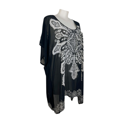 Autograph Monochrome Print Sheer Kaftan Size 22