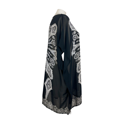 Autograph Monochrome Print Sheer Kaftan Size 22