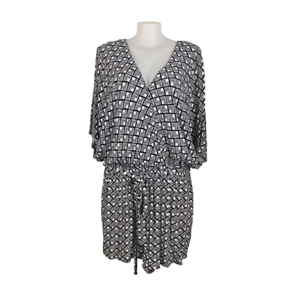 City Chic Mono Print X-Over Dress Size 22