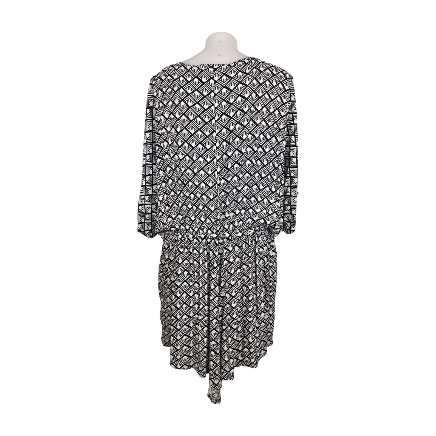 City Chic Mono Print X-Over Dress Size 22