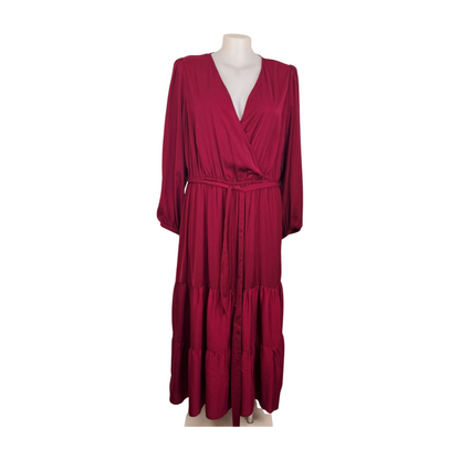 City Chic Shiraz Satin Tier X-Over Maxi Dress Size 20
