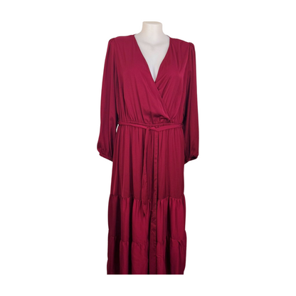 City Chic Shiraz Satin Tier X-Over Maxi Dress Size 20