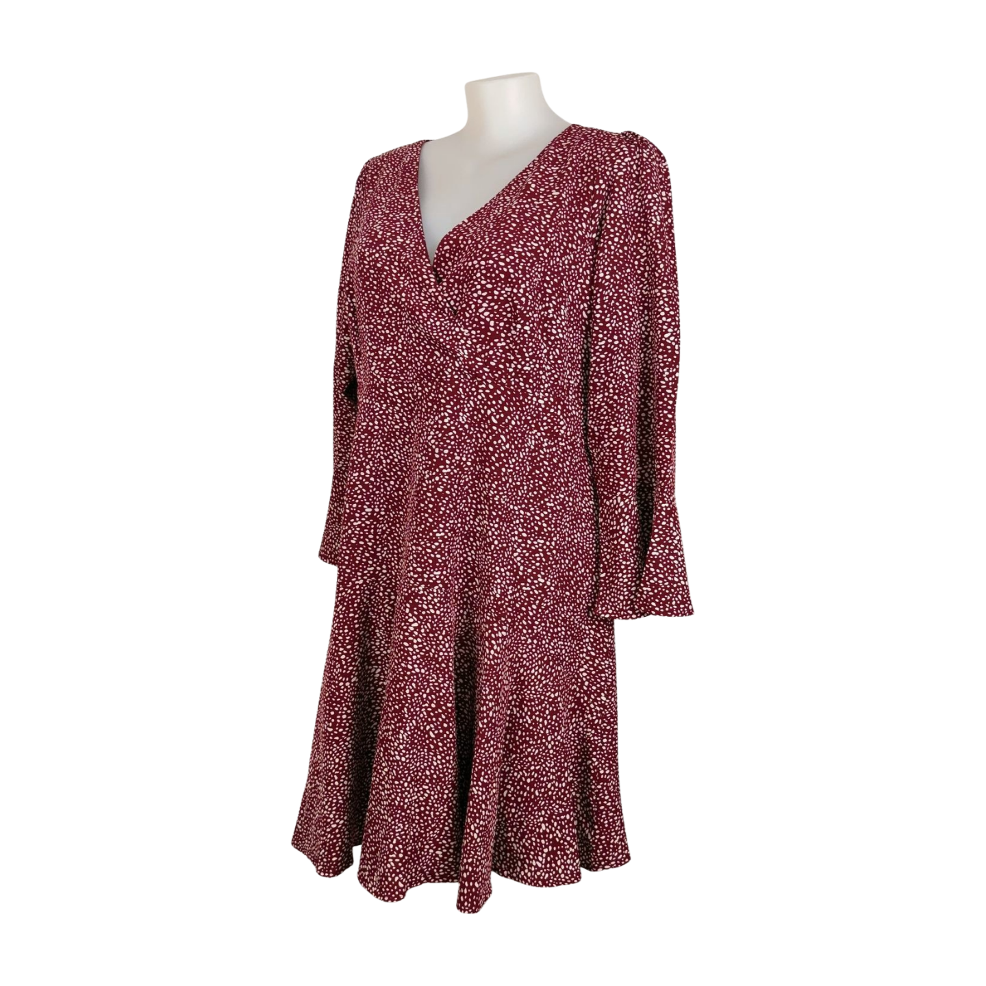 You+All Wine & White Blotch Print Dress Size 22