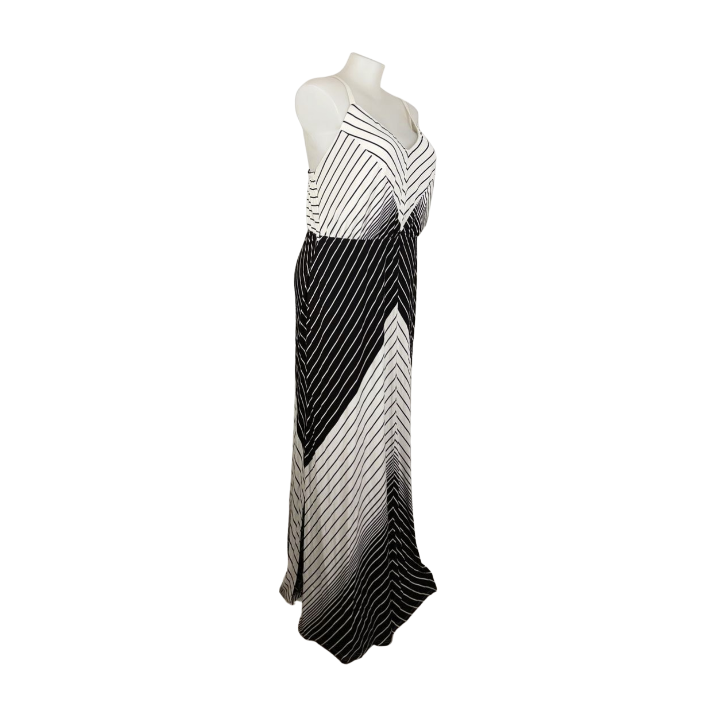 City Chic Spaghetti Strap Mono Stripe Maxi Dress Size 22