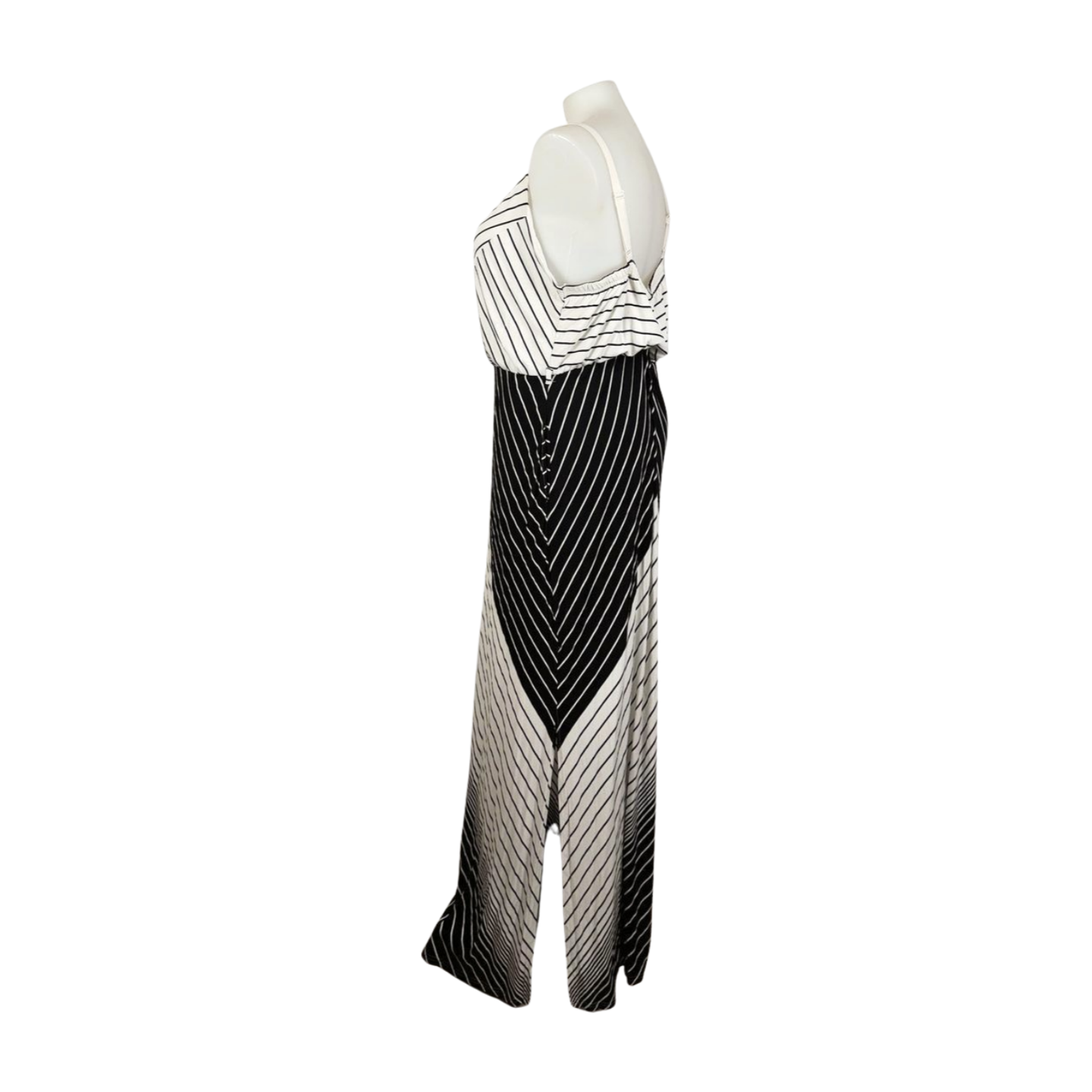 City Chic Spaghetti Strap Mono Stripe Maxi Dress Size 22