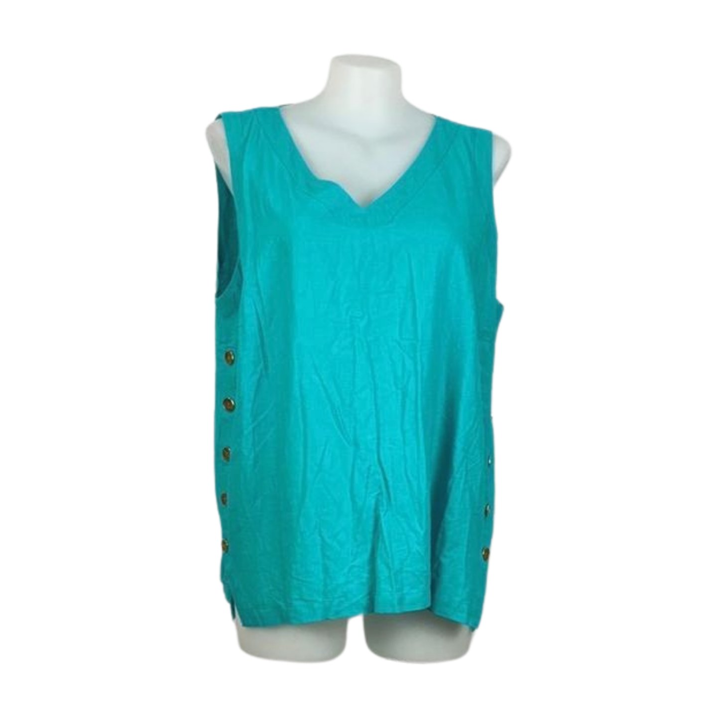 Beme Teal Linen Blend Tank Size 22 Brand New