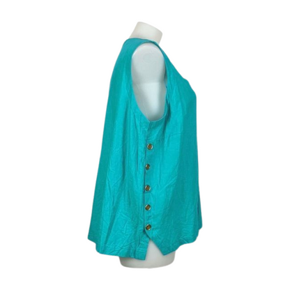 Beme Teal Linen Blend Tank Size 22 Brand New