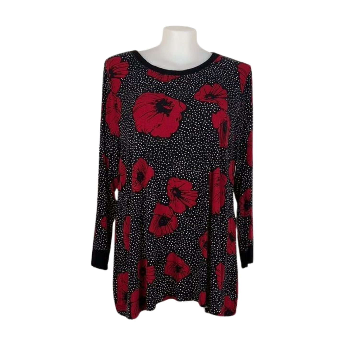 Taking Shape Polkadot and Floral Jersey Top Size 24