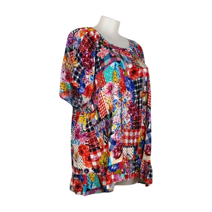 Virtuelle Bright Contrast Print Top Size 22