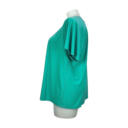 Autograph Teal Stretch Top with Embellished Beaded Yoke Size 22