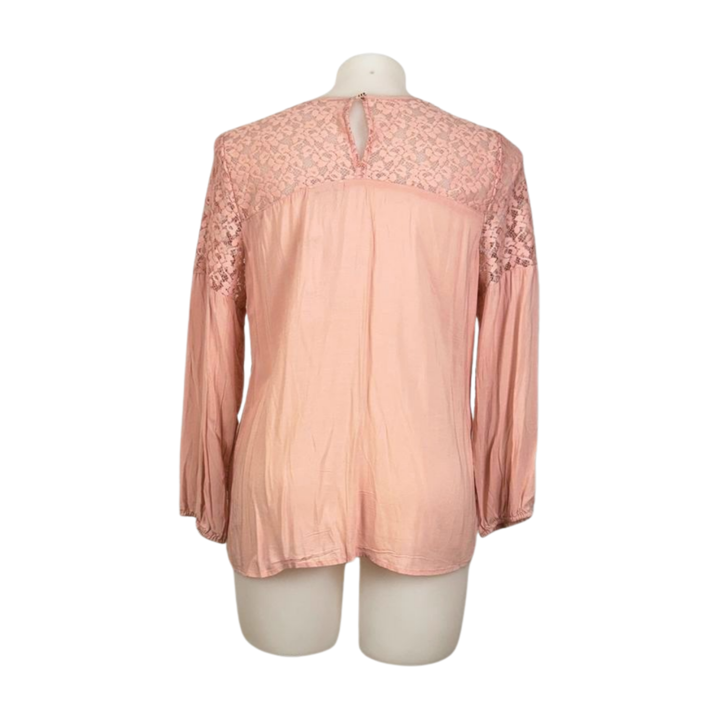 Rockmans Long Sleeve Lace Stretch Top in Soft Pink size 18 Brand New
