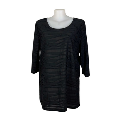Taking Shape Black Crushed Raised Piping Top Size 22