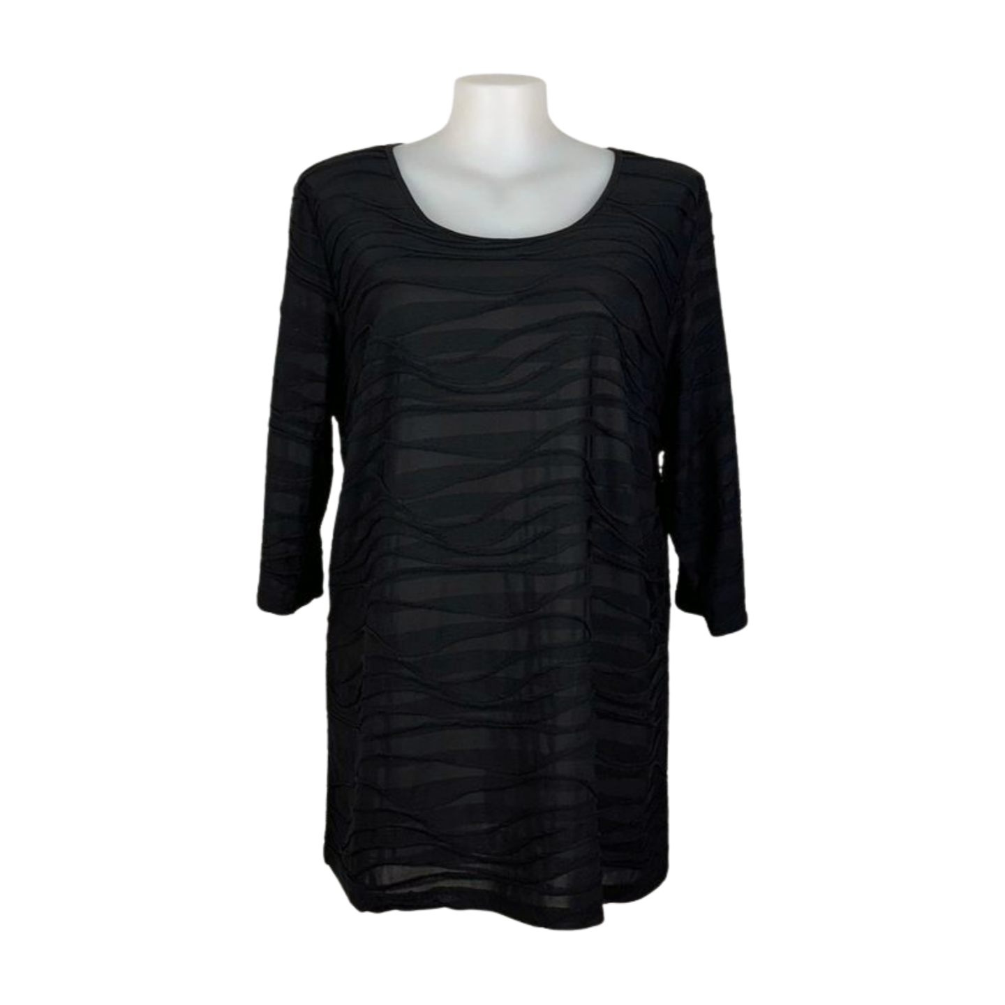 Taking Shape Black Crushed Raised Piping Top Size 22