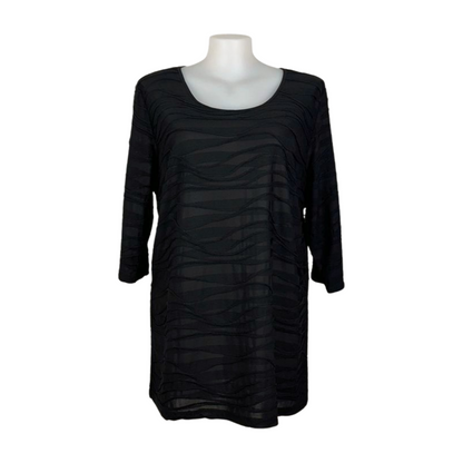 Taking Shape Black Crushed Stretch Top Size 22