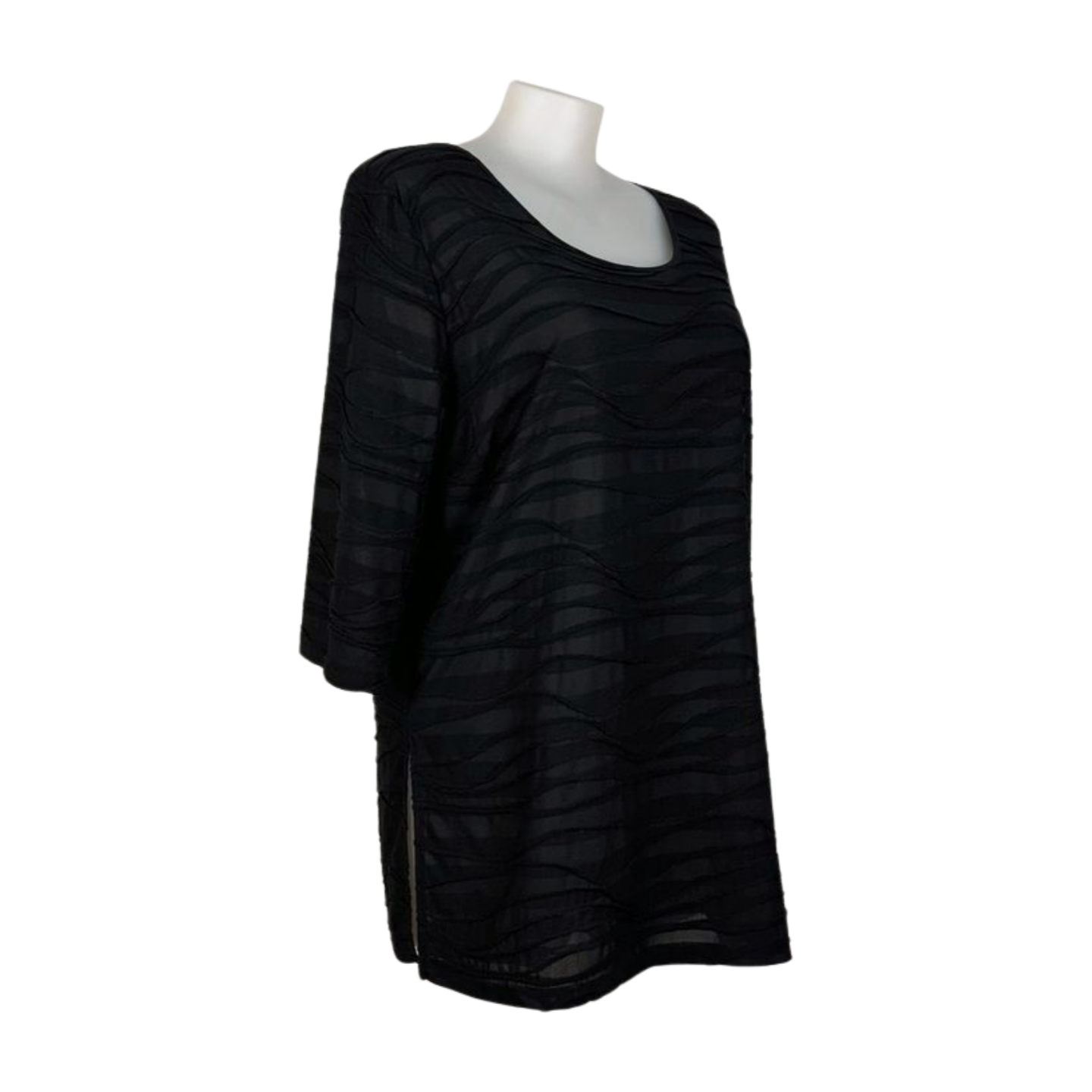 Taking Shape Black Crushed Stretch Top Size 22