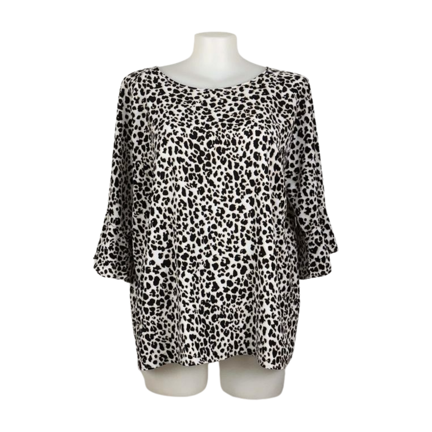 Khoko Plus Crushed Animal Print Top Size 22