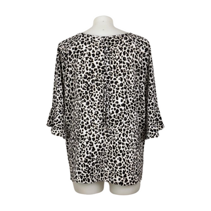 Khoko Plus Animal Print Top with 7/8 Sleeves Size 22
