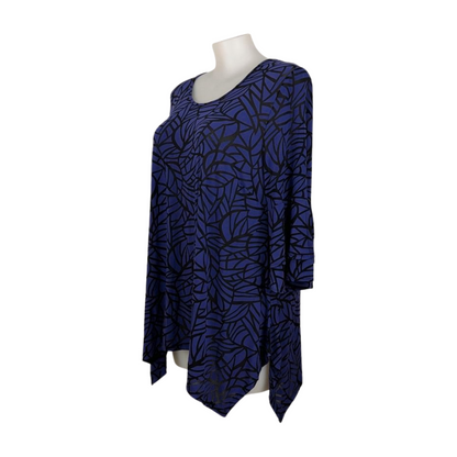 Taking Shape Purple/Black Print Bell Sleeve Tunic Size 20