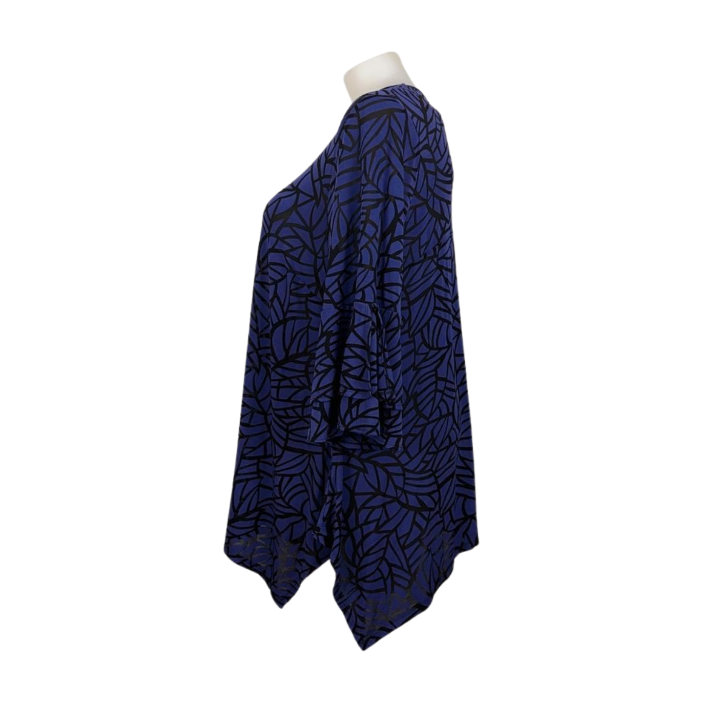 Taking Shape Purple/Black Print Bell Sleeve Tunic Size 20