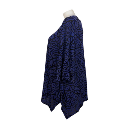 Taking Shape Purple/Black Print Bell Sleeve Tunic Size 20