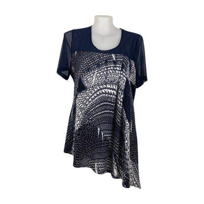 Autograph Navy Laser Cut & Print Mesh Top Size 18