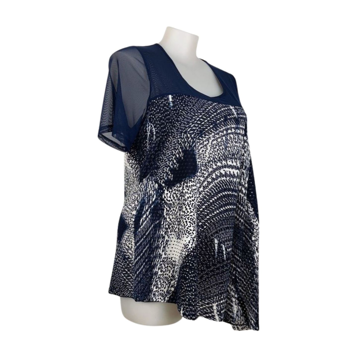Autograph Navy Laser Cut & Print Mesh Top Size 18