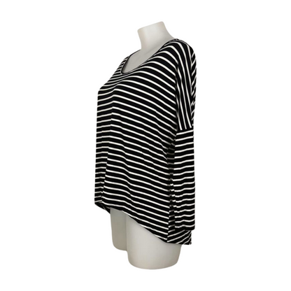 Base Mint Mono Stripe Hi-Lo Jersey Stretch Top Size 16