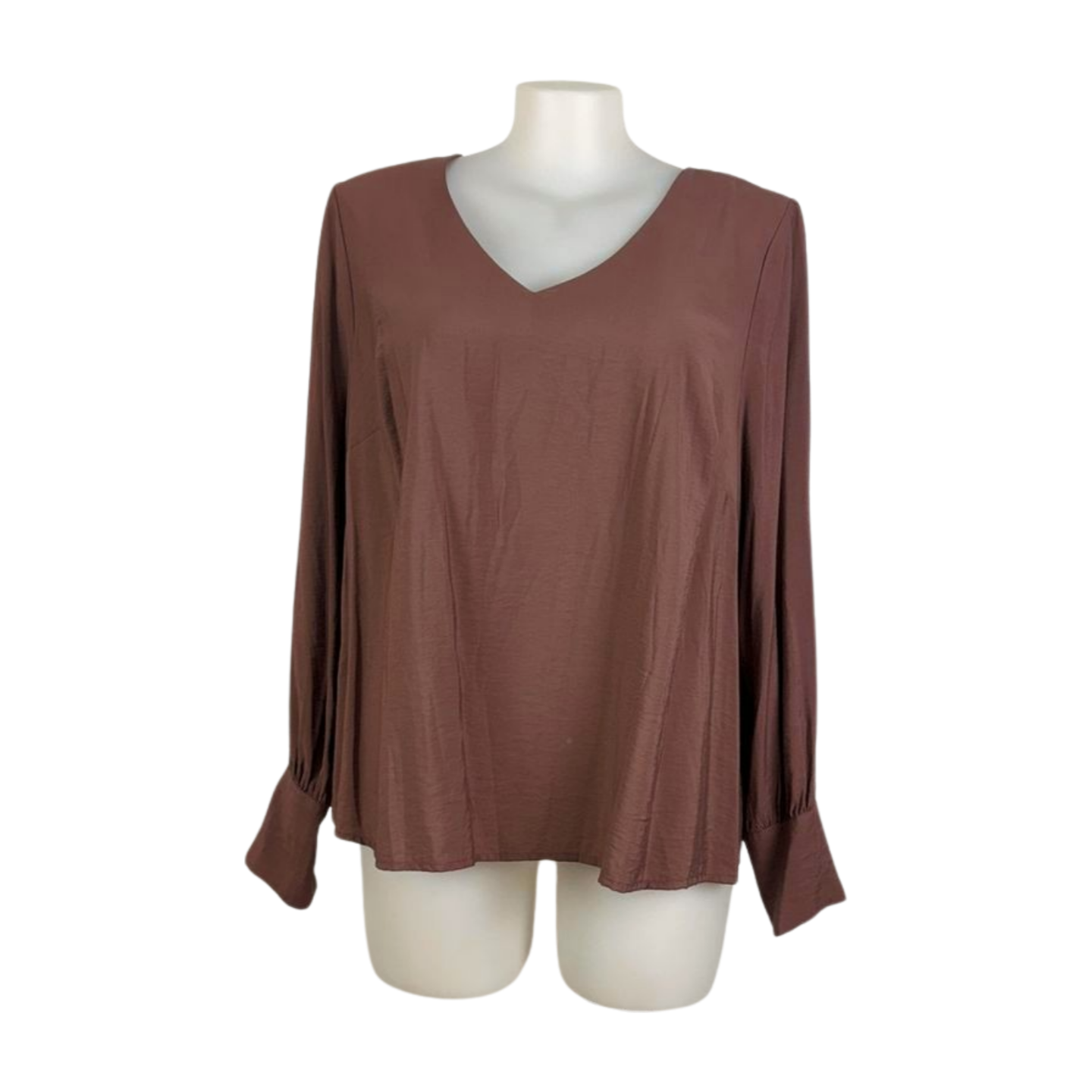 Basque Curve Latte Long Sleeve Top Size 20