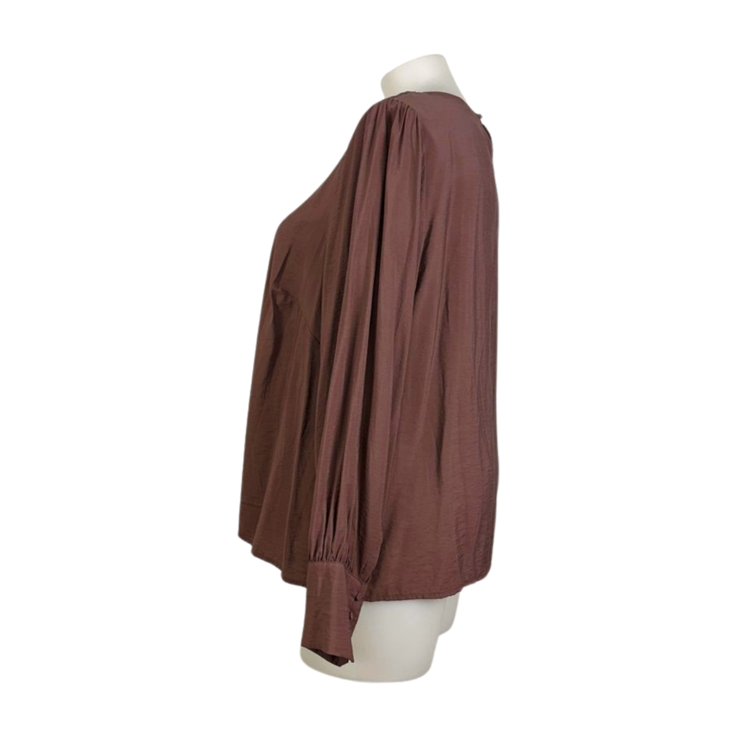 Basque Curve Latte Long Sleeve Top Size 20