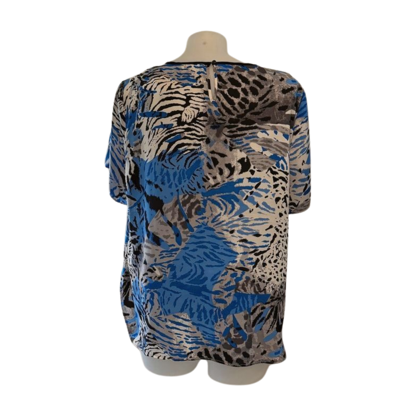 Maggie T Contrast Print Short Sleeve Blouse Size 22