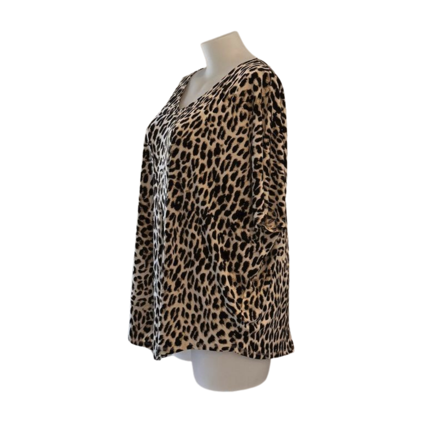 Autograph Leopard Print Stretch Short Sleeve Top Size 16