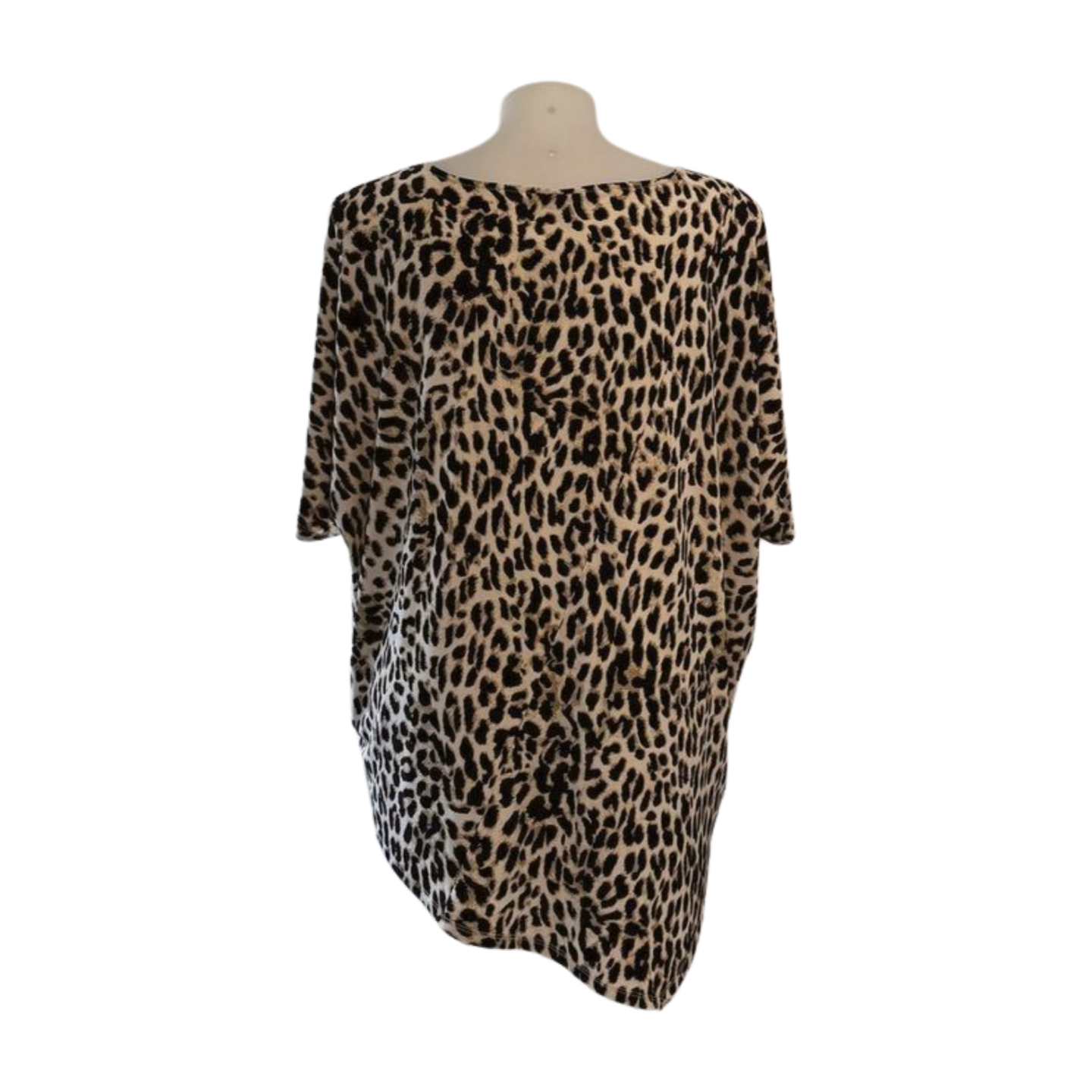Autograph Leopard Print Stretch Short Sleeve Top Size 16