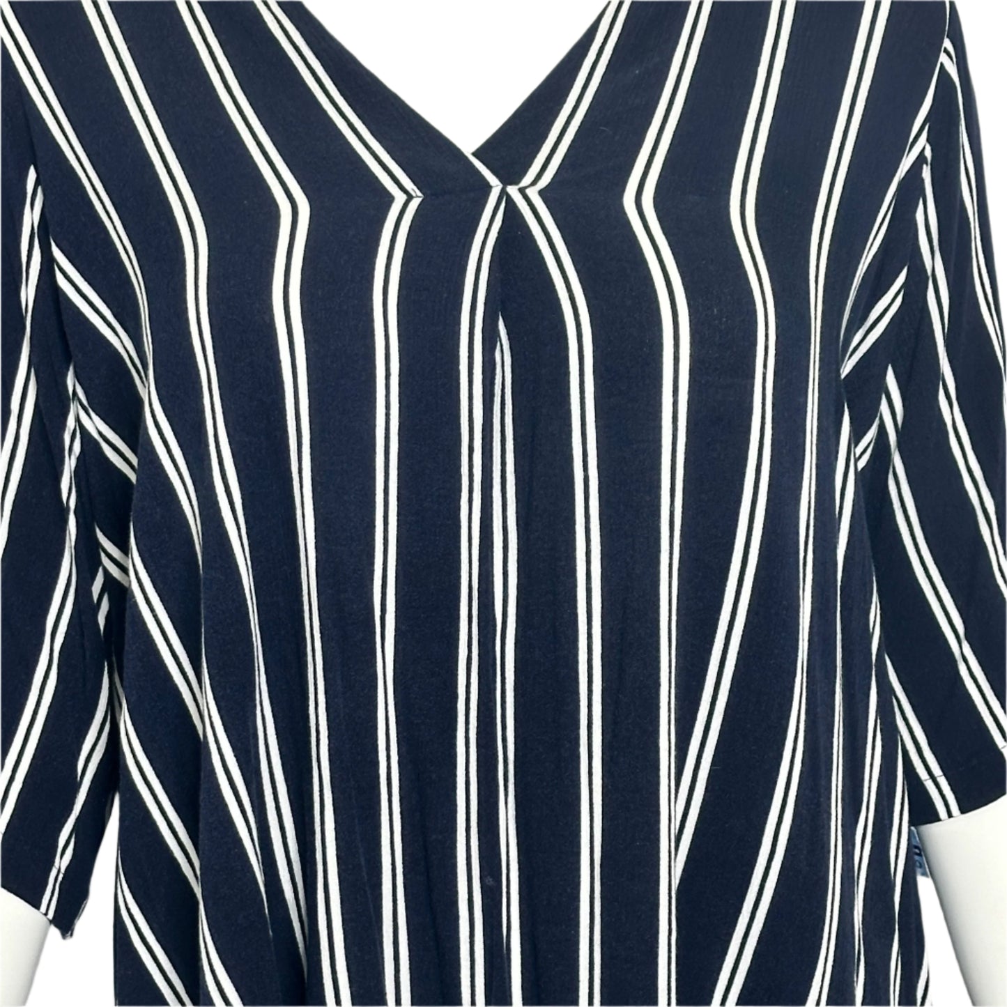 Autograph Blu & White Striped Top - Size 26