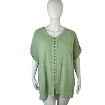 Autograph Short Sleeve Button Front Top - Size 24