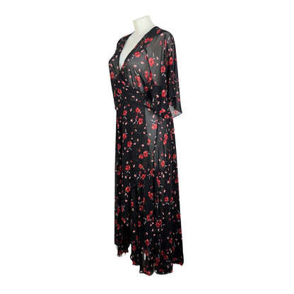 City Chic Floral Sheer Wrap Maxi Dress Size 22