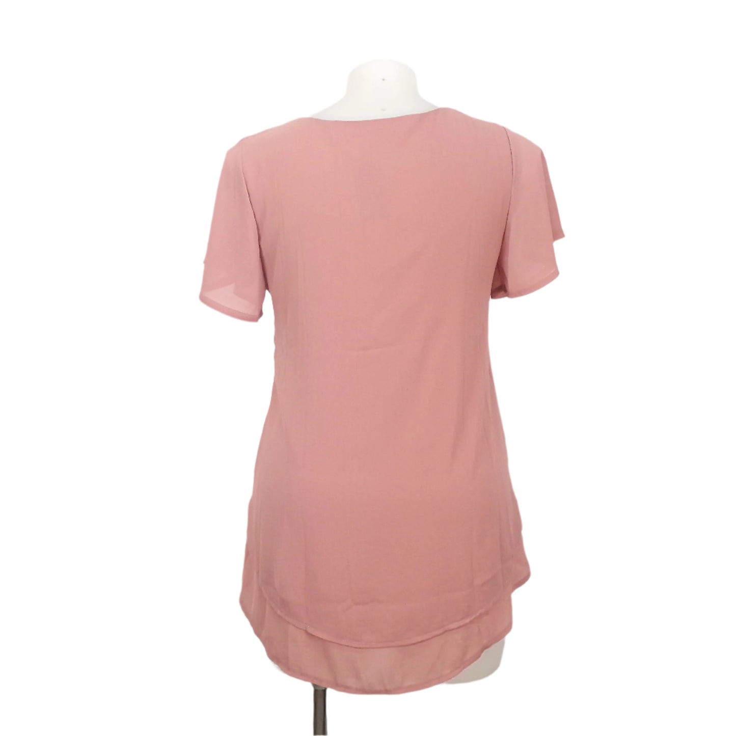 Vine Apparel SHELL PINK Flutter Layered Top - Size 14