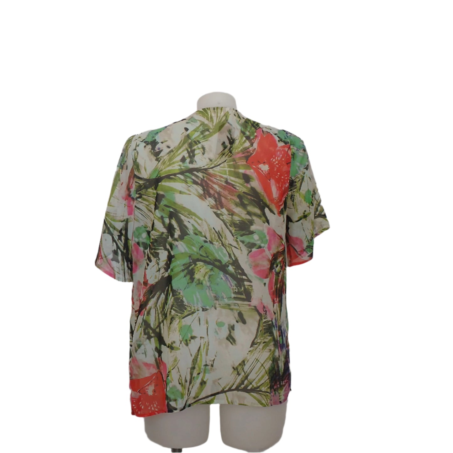 Taking Shape Short Sleeve Floral Print Cardigan/Cape Size 14